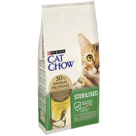 Croquettes pour chat adulte Sterilised poulet 10Kg - CAT CHOW - WCATCHOWSTERIL10