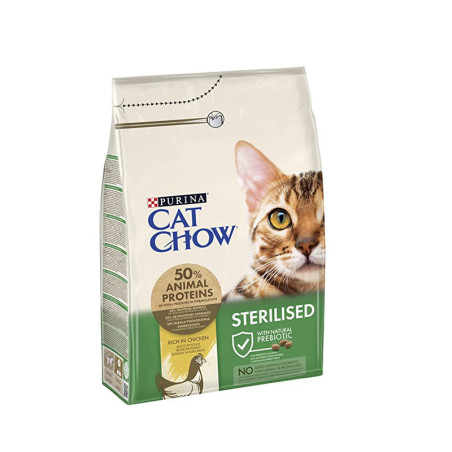 Croquettes pour chat adulte Sterilised poulet 3Kg - CAT CHOW - WCATCHOWSTERIL3