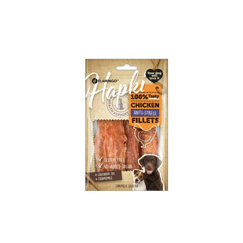Friandises pour chien Hapki lanières avec poulet anti-stress 85g - FLAMINGO - FLA512961