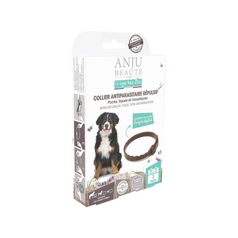 Collier antiparasitaire répulsif pour grand chien 75cm - ANJU - ANJ04