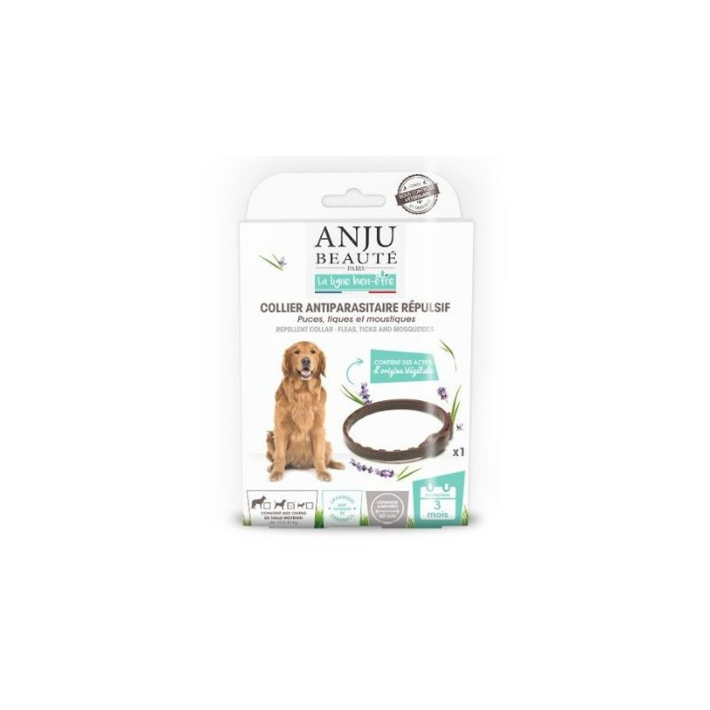 Collier antiparasitaire répulsif pour chien moyen 60cm - ANJU - ANJ03