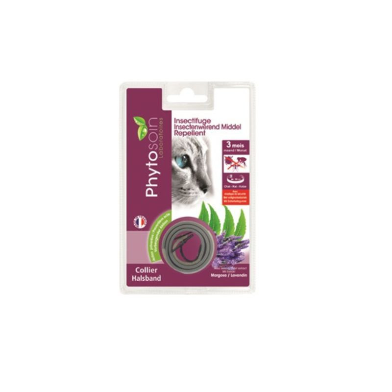 Collier Insectifuge avec élastique pour chat margosa 30cm - PHYTOSOIN - RCV200
