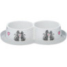 Ecuelle double Dinner Cats in Love 350ml x2 - MODERNA - MOD-H136-CAT