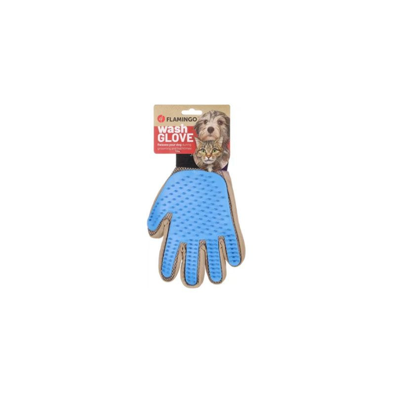 Gant de massage & brossage pour animaux Bleu - FLAMINGO - FLA516668