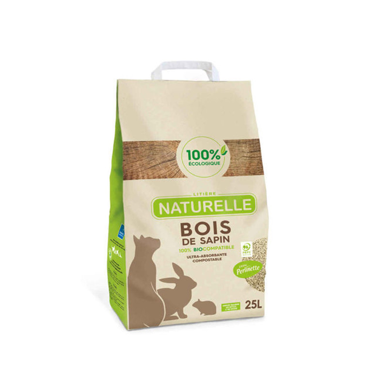 Litière Perlinette bois de sapin 25L 10kg - NULLODOR - CHW150
