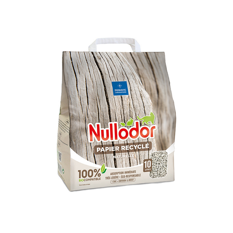 Litière naturelle papier recyclé 10L - NULLODOR - CHW14