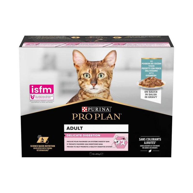 Pâtée pour chat adulte delicate poisson pochon 85grs x10 - PRO PLAN - WCATDELIGIGOFISH85
