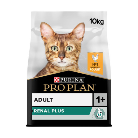 Croquettes pour chat adulte Renal Plus Optirenal poulet 10Kg - PRO PLAN - WCATADULT10