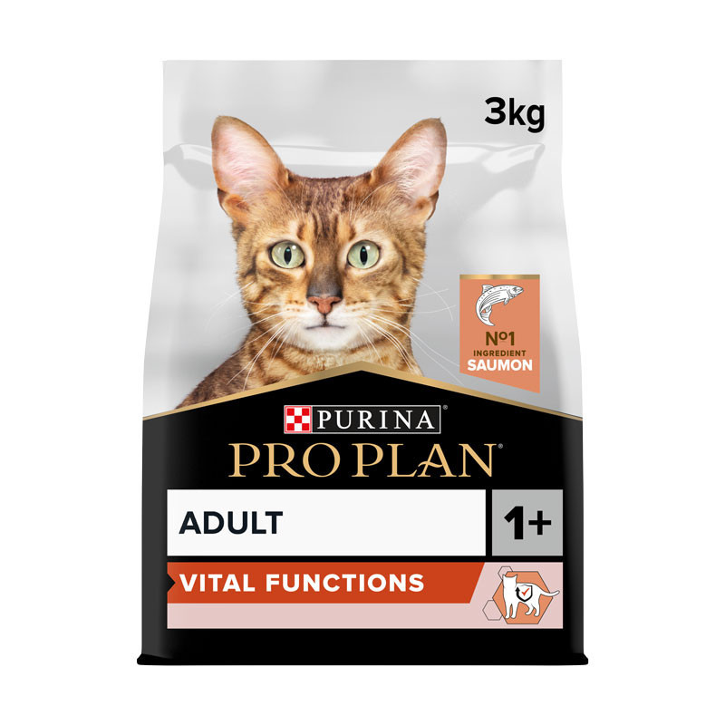 Croquettes chat adulte saumon vital function 3kgs - PRO PLAN - WCATSARI3