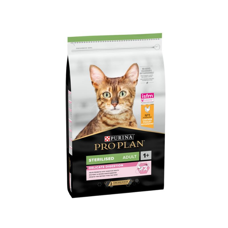 Croquettes chat adulte stérilisé digestion poulet 10kgs - PRO PLAN - WCATSTERILP10