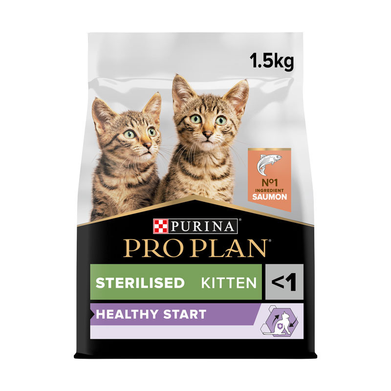 Croquettes chaton stérilisé saumon 1,5kgs - PRO PLAN - WCATSTERILSAKIT1
