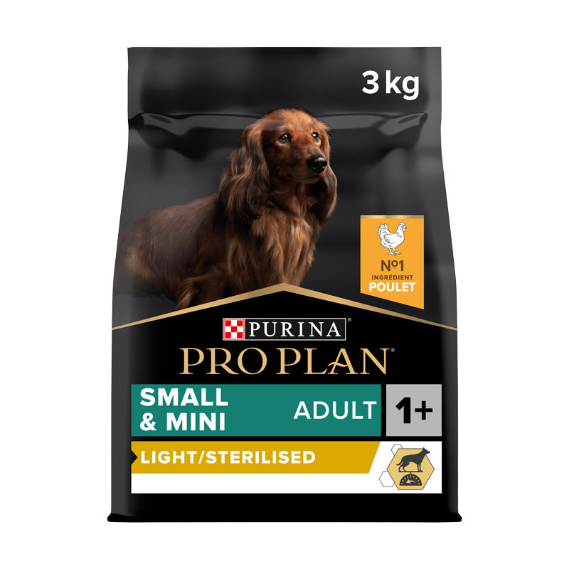 Croquettes chien adulte light/stérilisé small & mini 3kgs - PRO PLAN - WSMASLIGHT3