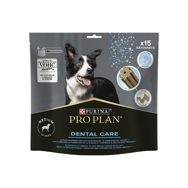 Friandises pour chien medium Dental Care 345g x15 - PRO PLAN - WDENTALMED345