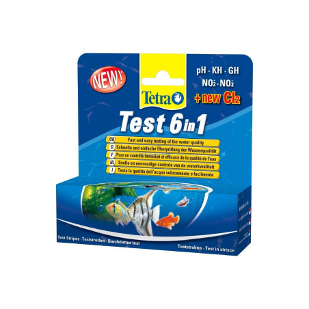 Bandes de contrôle de l'eau test 6en1 25 bandelettes - TETRA TECH - AQV24