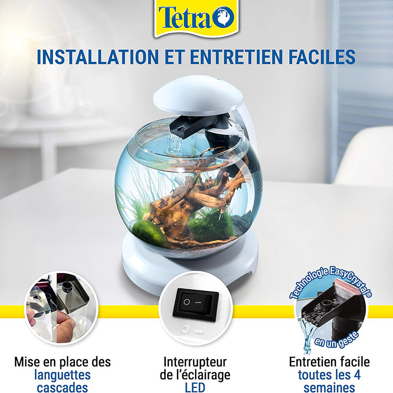 Aquarium Cascade Globe 6,8L Blanc - TETRA TECH - AQC60