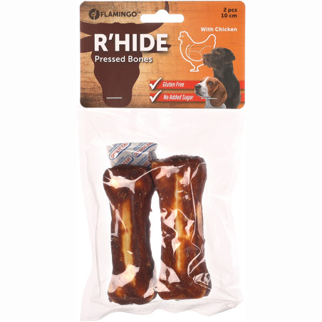 Friandises pour chien R'Hide Os avec poulet 10cm 120g x2 - FLAMINGO - FLA514859