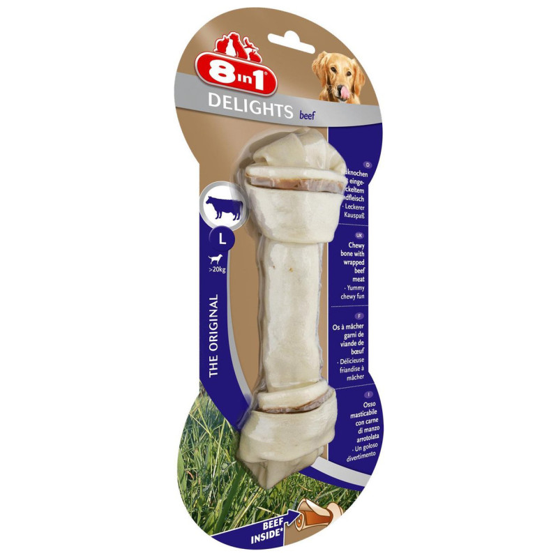 Friandise Os à mâcher delights boeuf L - 8IN1 - TCHG409