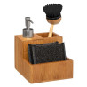 Distributeur Savon + Brosse + Eponge Bambou