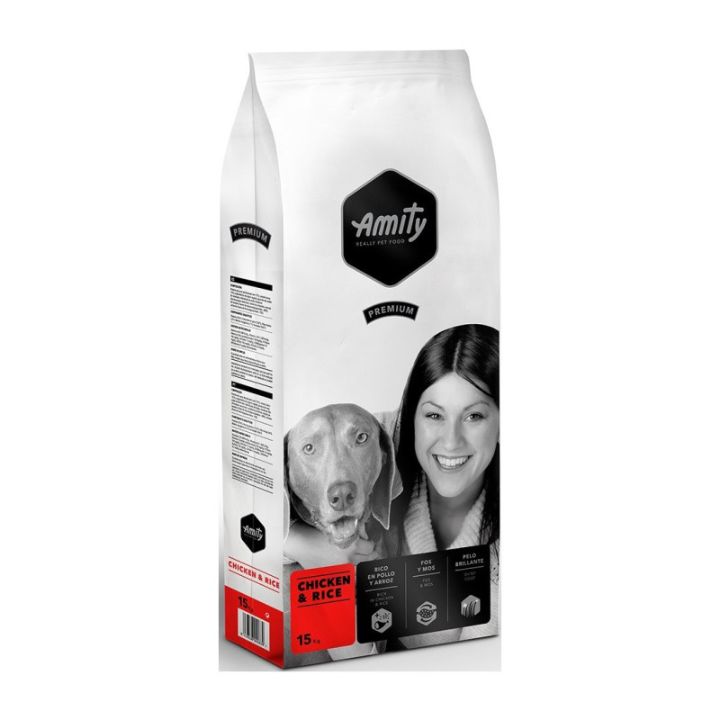 Croquettes pour chien adulte poulet & riz 15kg - AMITY PREMIUM - AMIDPCH15