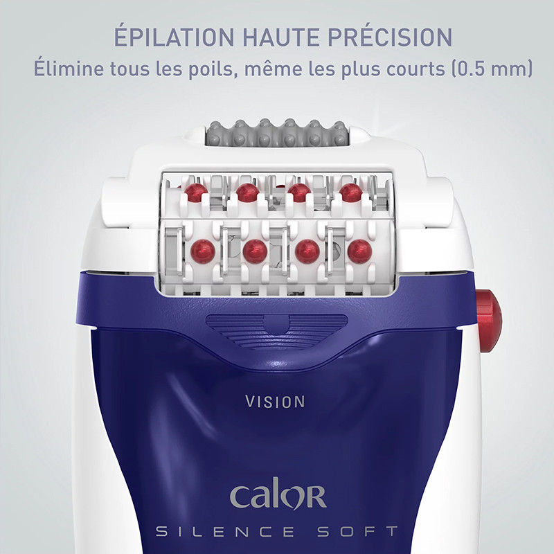 Epilateur électrique Silence soft 5W Blanc/Bleu - CALOR - EP5624CO