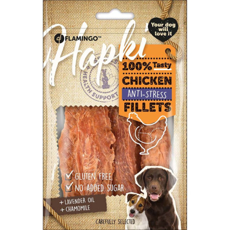 Friandises pour chien Hapki lanières avec poulet anti-stress 85g - FLAMINGO - FLA512961