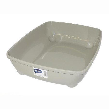 Bac à litière large pour chat Beige - MODERNA - MOD-C190GRIS