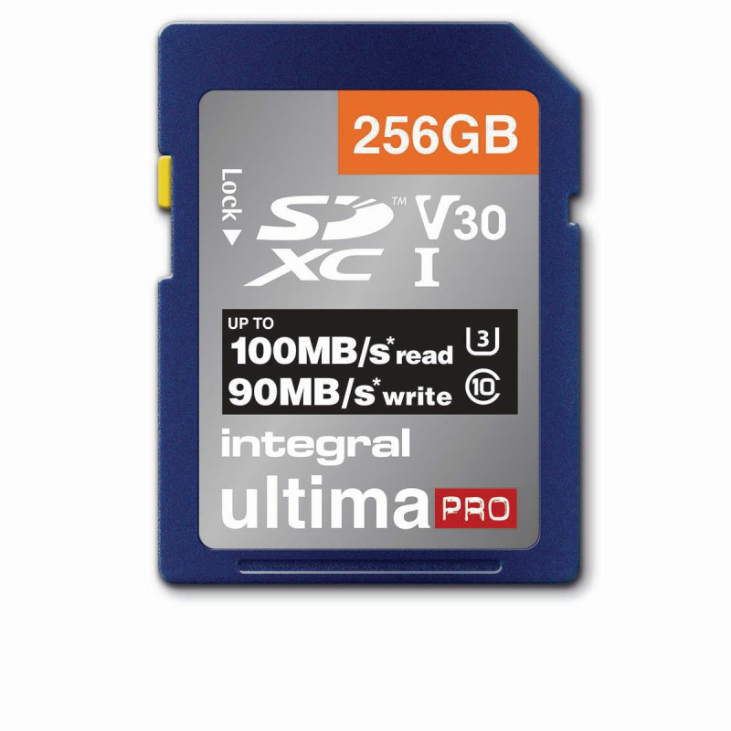 Carte SD/4K 256GB Classe 10 100MB/s Integral