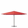 Parasol déporté carré AURA rouge 286 x 286 cm