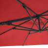 Parasol déporté carré AURA rouge 286 x 286 cm