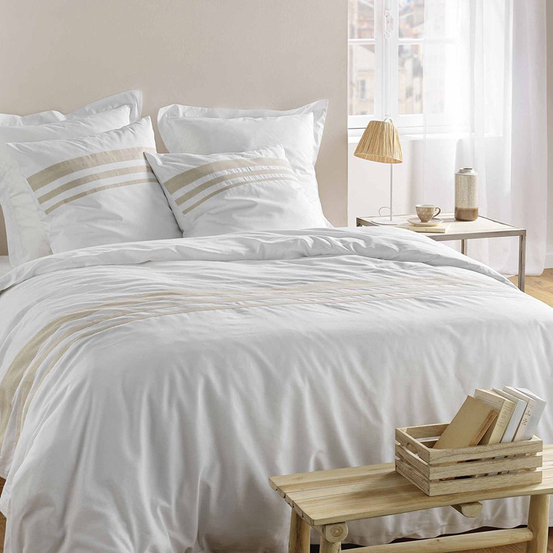 Parure de lit 3 pièces Margaux 240x220cm Blanc - DOUCEUR D'INTERIEUR