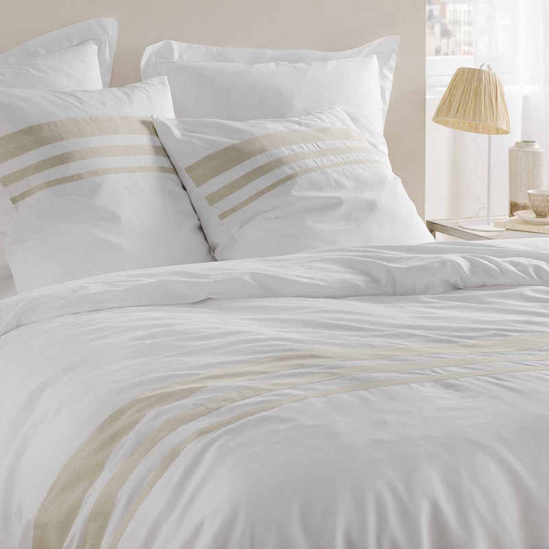 Parure de lit 3 pièces Margaux 240x220cm Blanc - DOUCEUR D'INTERIEUR