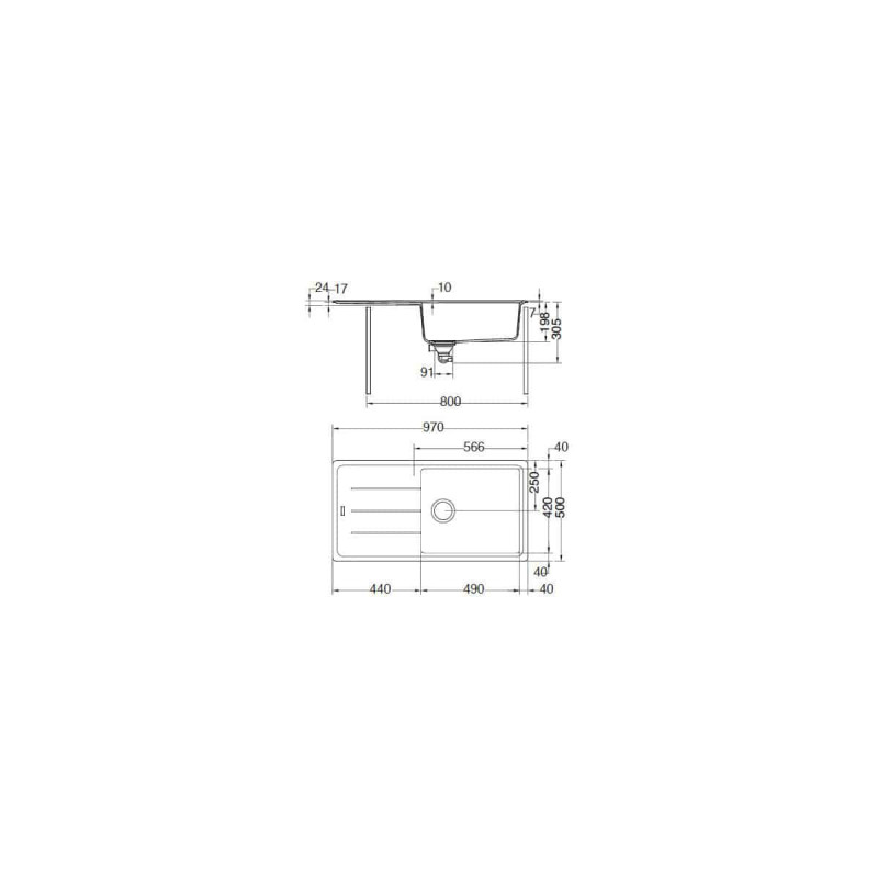 Pack évier 1 bac avec égouttoir et mitigeur - FRANKE - 788939-BFG611-XL
