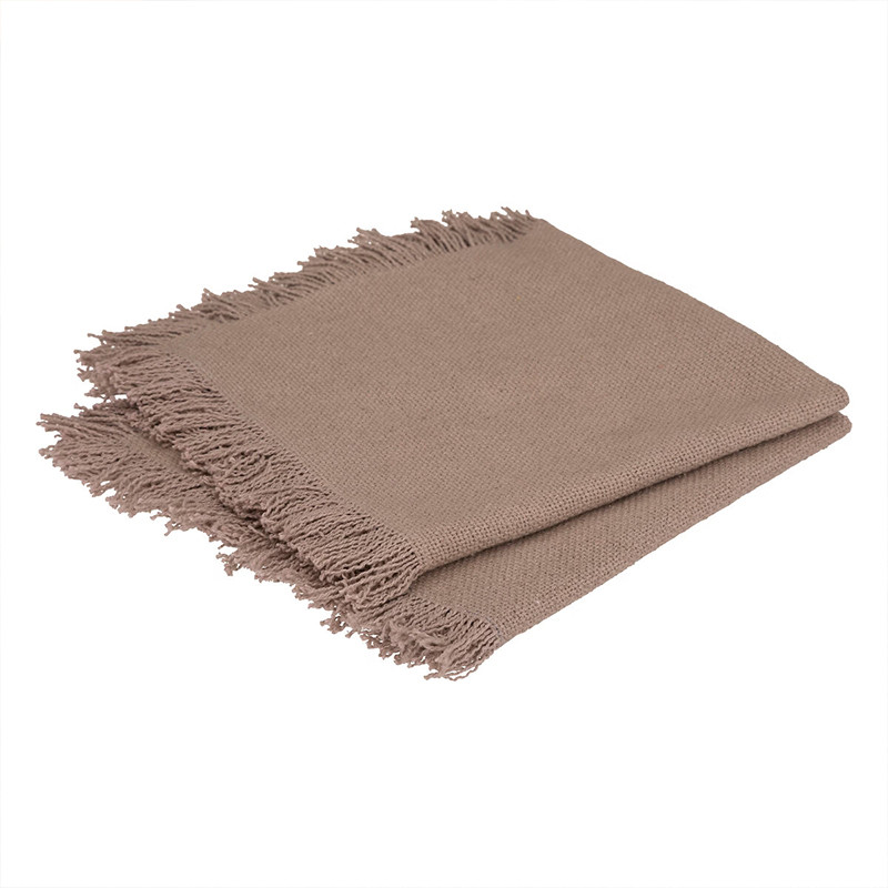 Lot de 2 serviettes de table en coton Maha 40x40cm gris - ATMOSPHERA