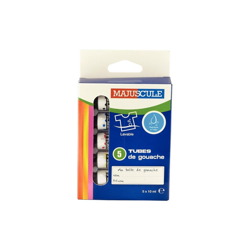 Gouache boîte 5 tubes 10 ml - MAJUSCULE