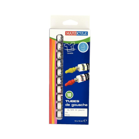 Gouache boîte 10 tubes 10 ml - MAJUSCULE