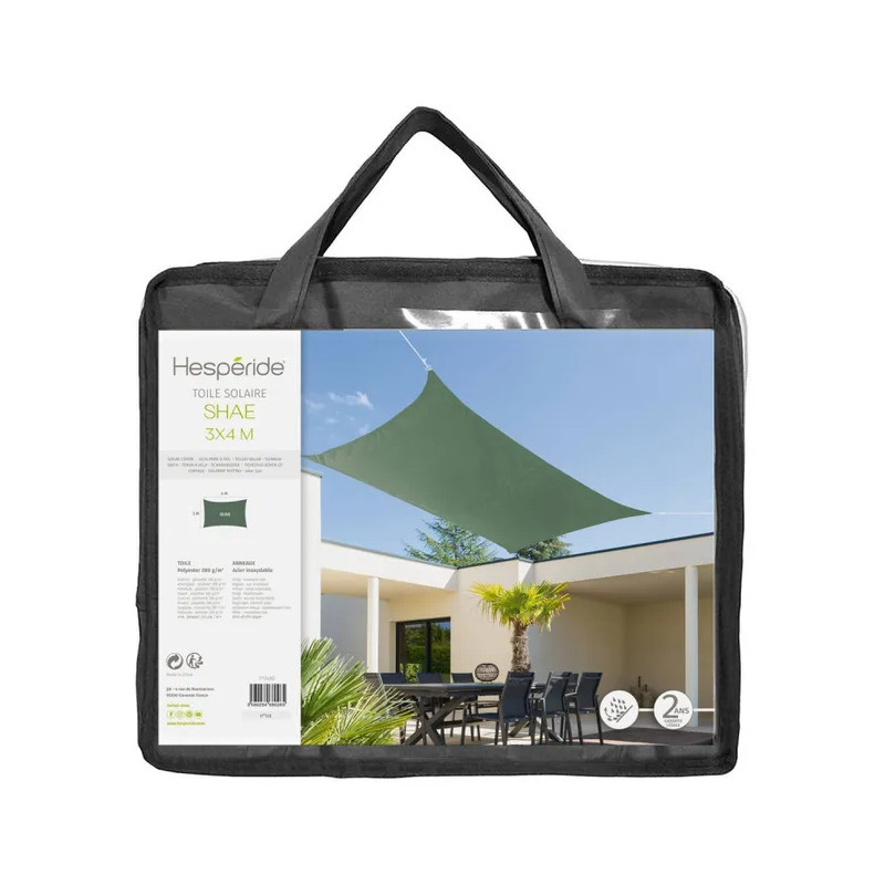 Voile d'ombrage rectangulaire Shae Vert olive