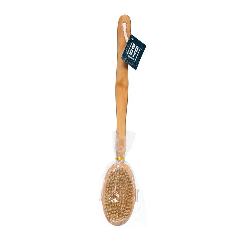 Brosse de bain manche détachable bois