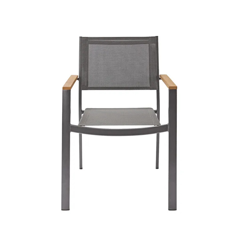 Fauteuil de jardin Oris en aluminium et eucalyptus