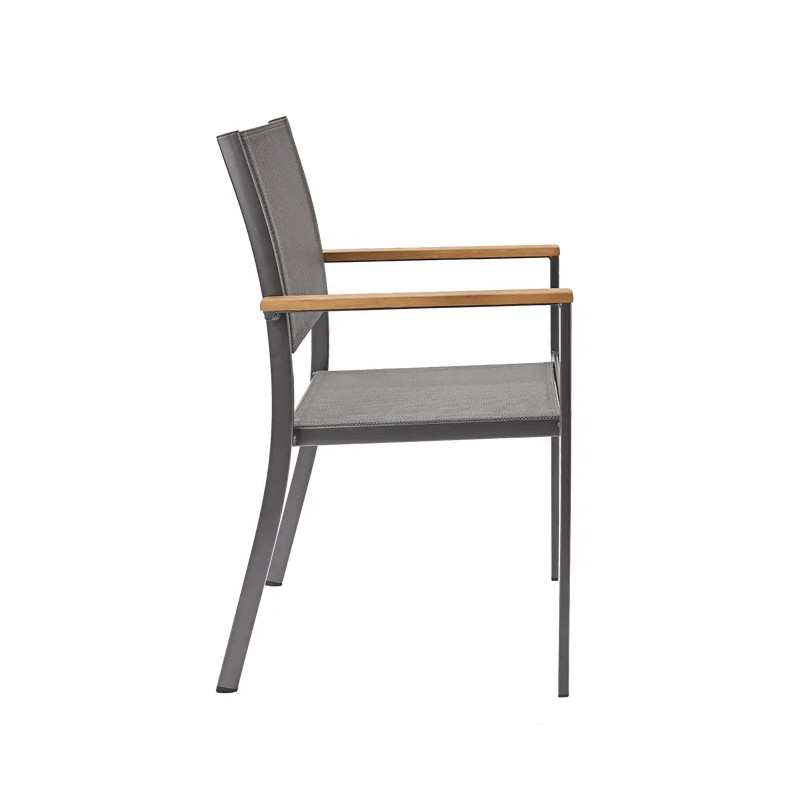 Fauteuil de jardin Oris en aluminium et eucalyptus