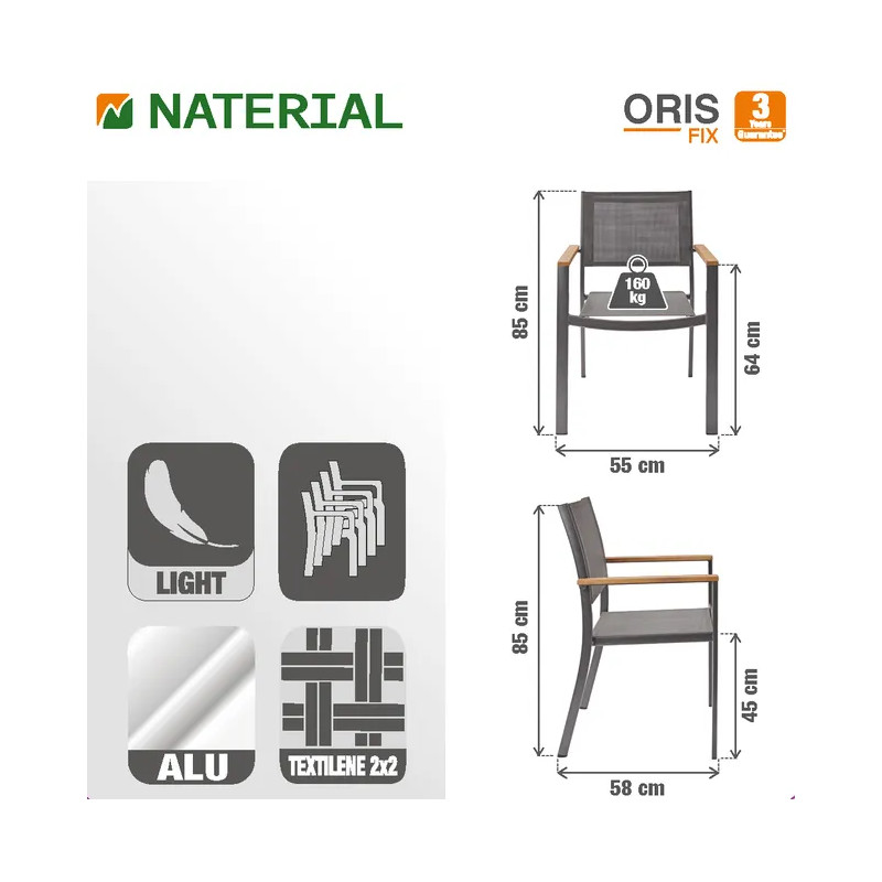 Fauteuil de jardin Oris en aluminium et eucalyptus
