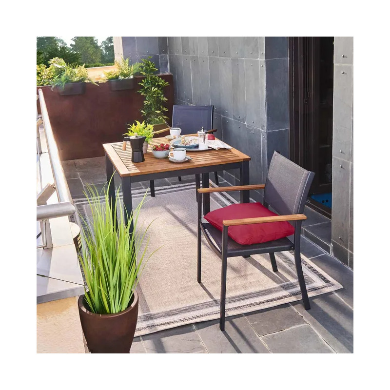 Fauteuil de jardin Oris en aluminium et eucalyptus