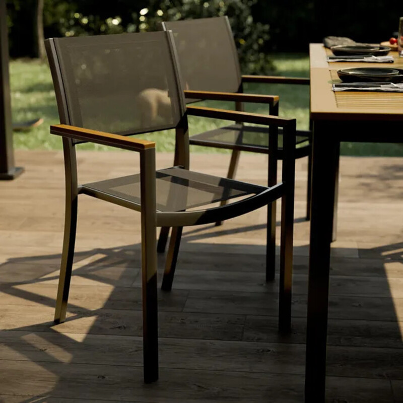 Fauteuil de jardin Oris en aluminium et eucalyptus