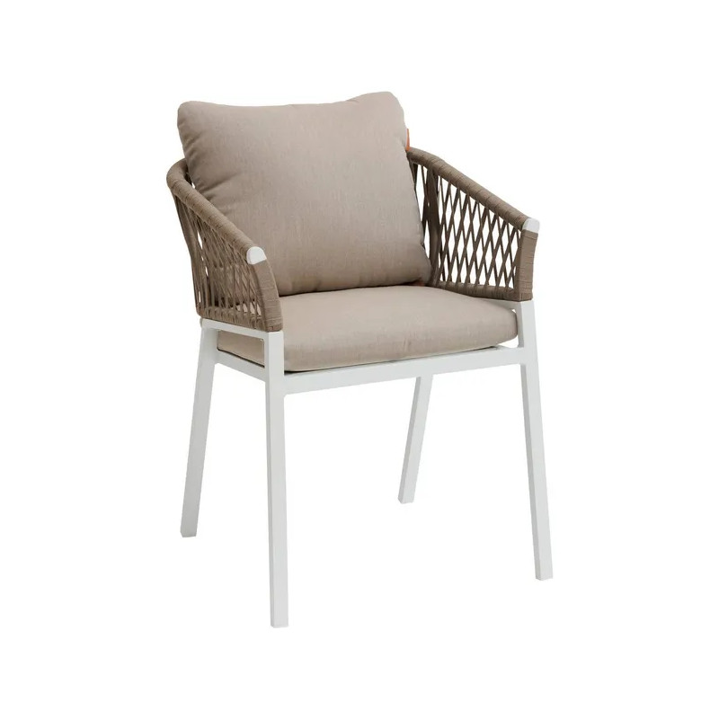 Fauteuil de jardin Oriengo Taupe & Blanc