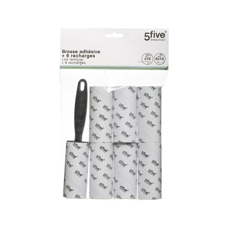 brosse à vêtements 6 recharges gris