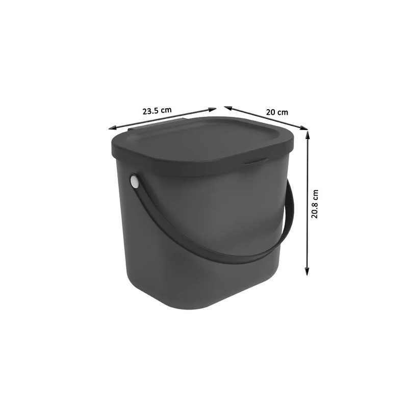 Poubelle 6L Trendy polypropylène anthracite