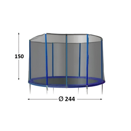 Filet de protection pour trampoline de 2,44 m