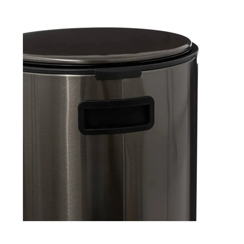 Poubelle ronde à pédale Delta en métal 30L Noir/gris - 5 FIVE SIMPLY SMART