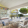 Table de jardin extensible - Piazza - HESPERIDE - Gris clair - 10 personnes