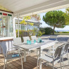Table de jardin extensible Piazza 8 places gris smoke/blanc