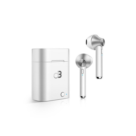 Écouteurs bluetooth avec boitier de charge Argent - DYNABASS - RX20
